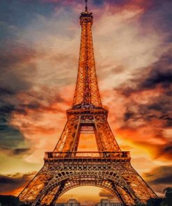Eiffel Tower Paris Sunset paint by numbers