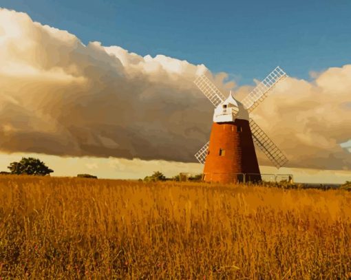England Fields Halnaker Windmill paint by number