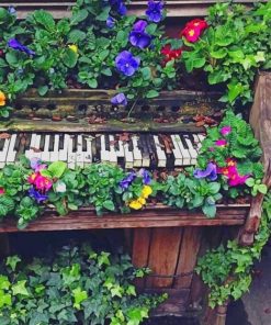 Floral Piano paint by number