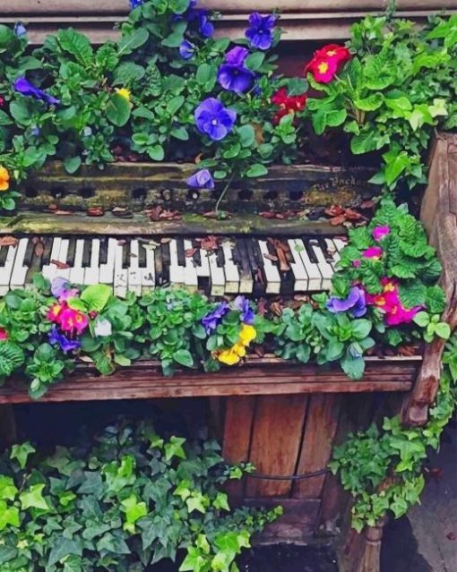 Floral Piano paint by number