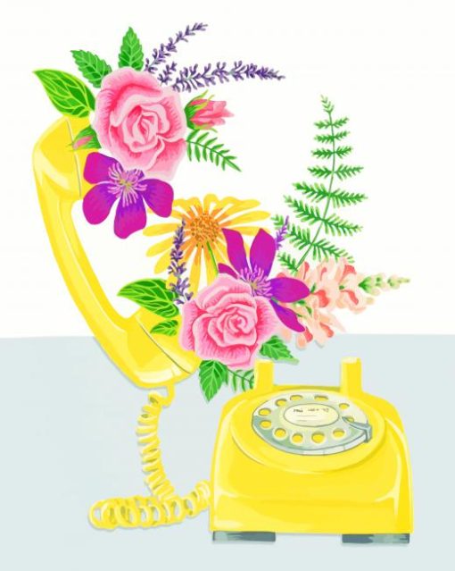 Flowers On Phone paint by numbers