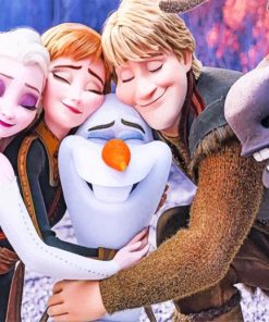 Frozen Movie's Characters Hugging paint by numbers