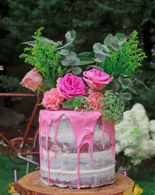 Garden roses cake paint by numbers