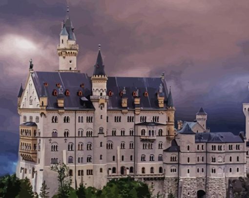 Germany Neuschwanstein Castle paint by number
