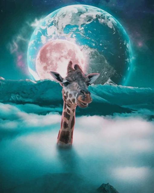 Giraffe in space paint by number
