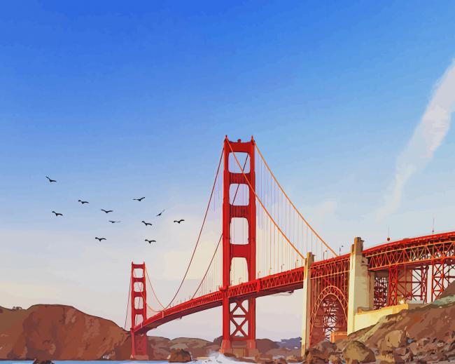 Golden Gate Bridge paint by number