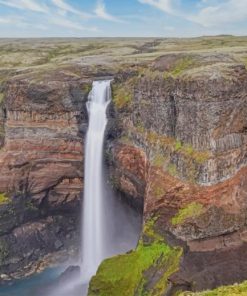 Haifoss waterfall paint by numbers
