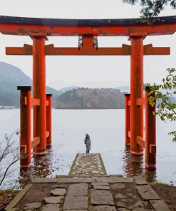 Hakone Shrine Japan paint by number