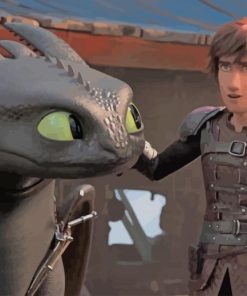 Hiccup Horrendous and Her Dragon paint by numbers