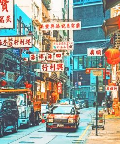 Hong kong street lights painting by numbers