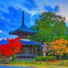 Japan Kyoto Park Autumn paint by number