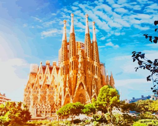 La Sagrada Familia Barcelona Spain paint by number