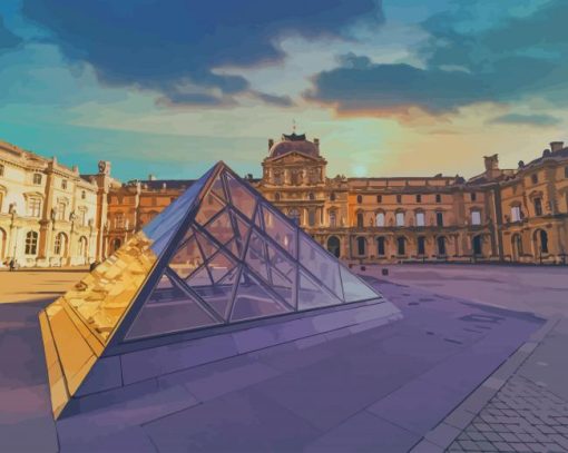 Louvre Museum France paint by numbers