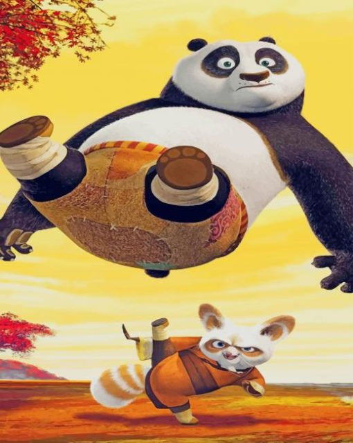 Master Shifu and Po paint by numbers