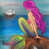 Mermaid With Pink Hair paint by numbers
