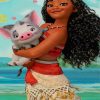Moana and Her Pig paint by numbers