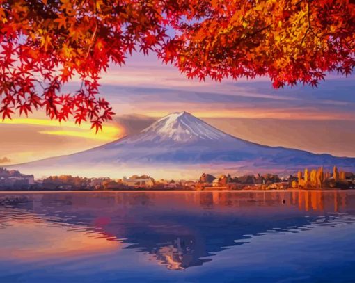 Mount Fuji in Japan paint by numbers