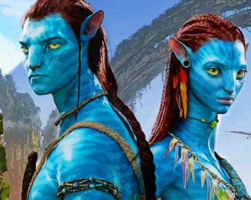Neytiri and Jake Sully paint by numbers