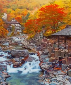Onsen Japan paint by number