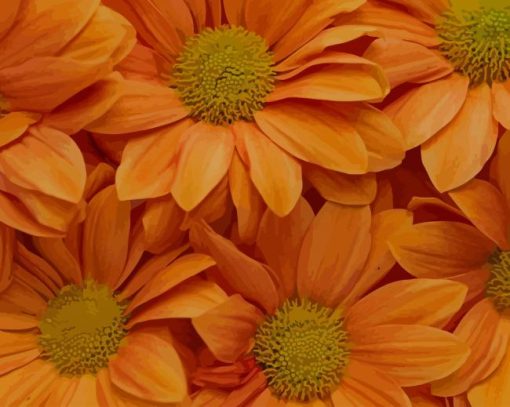 Orange Artificial Flowers paint by numbers