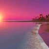 Pink Sunset Over Beach paint by numbers