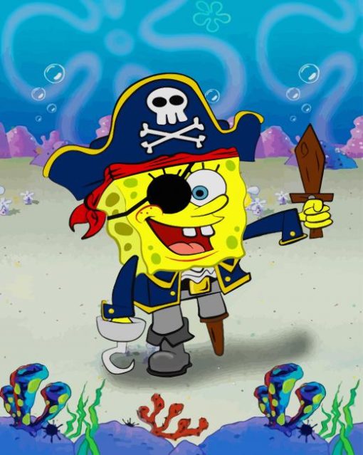 Pirate Spongebob paint by numbers