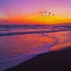Purple Sunset Over Beach paint by number
