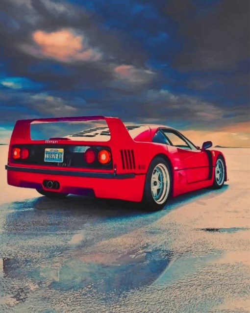 Red Ferrari F40 paint by numbers