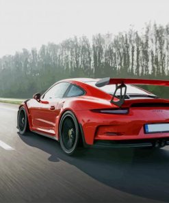 Red Porsche 911 Gt3 paint by number