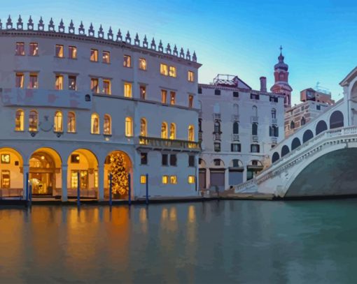 Rialto Bridge Venice Italy paint by number