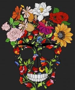 Skull Flowers paint by numbers