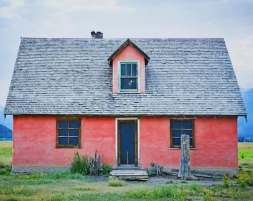 Small Pink Cottage paint by number