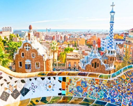 spain barcelona city painting bby numbers