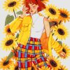 Sunflowers Girl Art paint by number