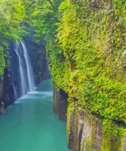 Takachiho Gorge Miyazaki paint by number