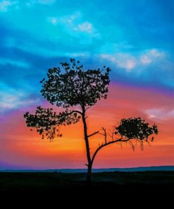 Tree Silhouette paint by numbers