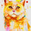 Watercolor Cat paint by numbers
