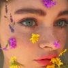 Aesthetic Face With Flowers paint by number