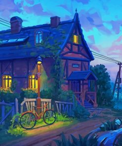 Aesthetic Forest House paint by numbers