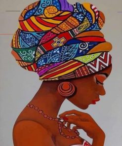 African Woman Turban paint by numbers