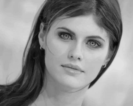 Alexandra Daddario Black And White paint by number