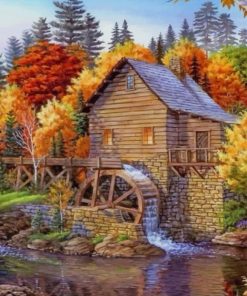 Amazing Farm With Watermill paint by numbers