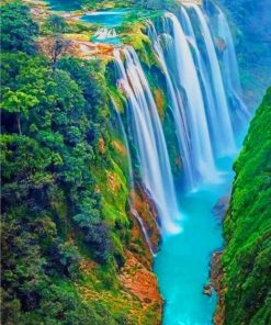 Amazing Waterfal in Mexico paint by numbers