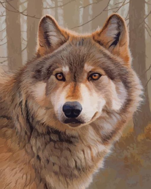 American Timber Wolf paint by numbers