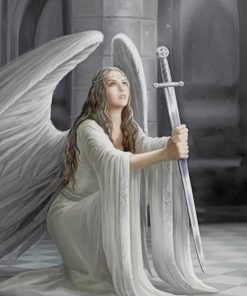 Angel Holding A Sword paint by number