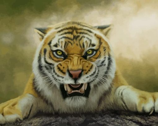 Angry Tiger paint by number