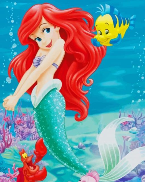 Ariel and Her Friends Disney paint by numbers