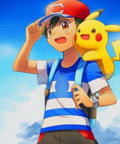 Ash And Pikachu paint by numbers