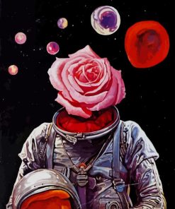astronaut Rose bloom paint by numbers