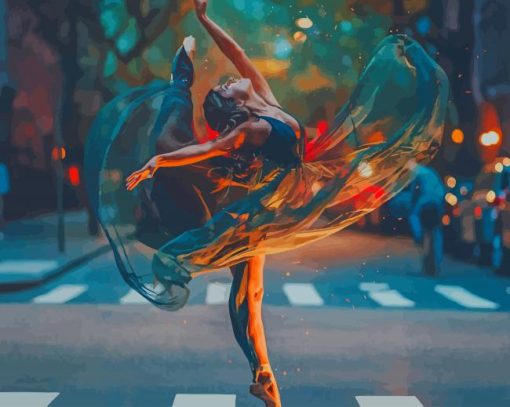 Ballet Dancer In The Street paint by numbers